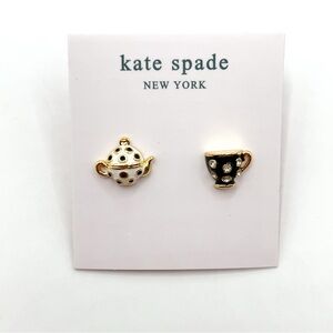 Kate Spade black teacup earrings